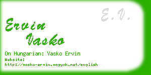ervin vasko business card